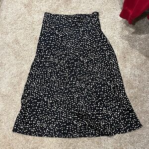 Dark Navy and White Polka Dot Women's Skirt